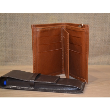 Portfel skórzany brązowy męski .